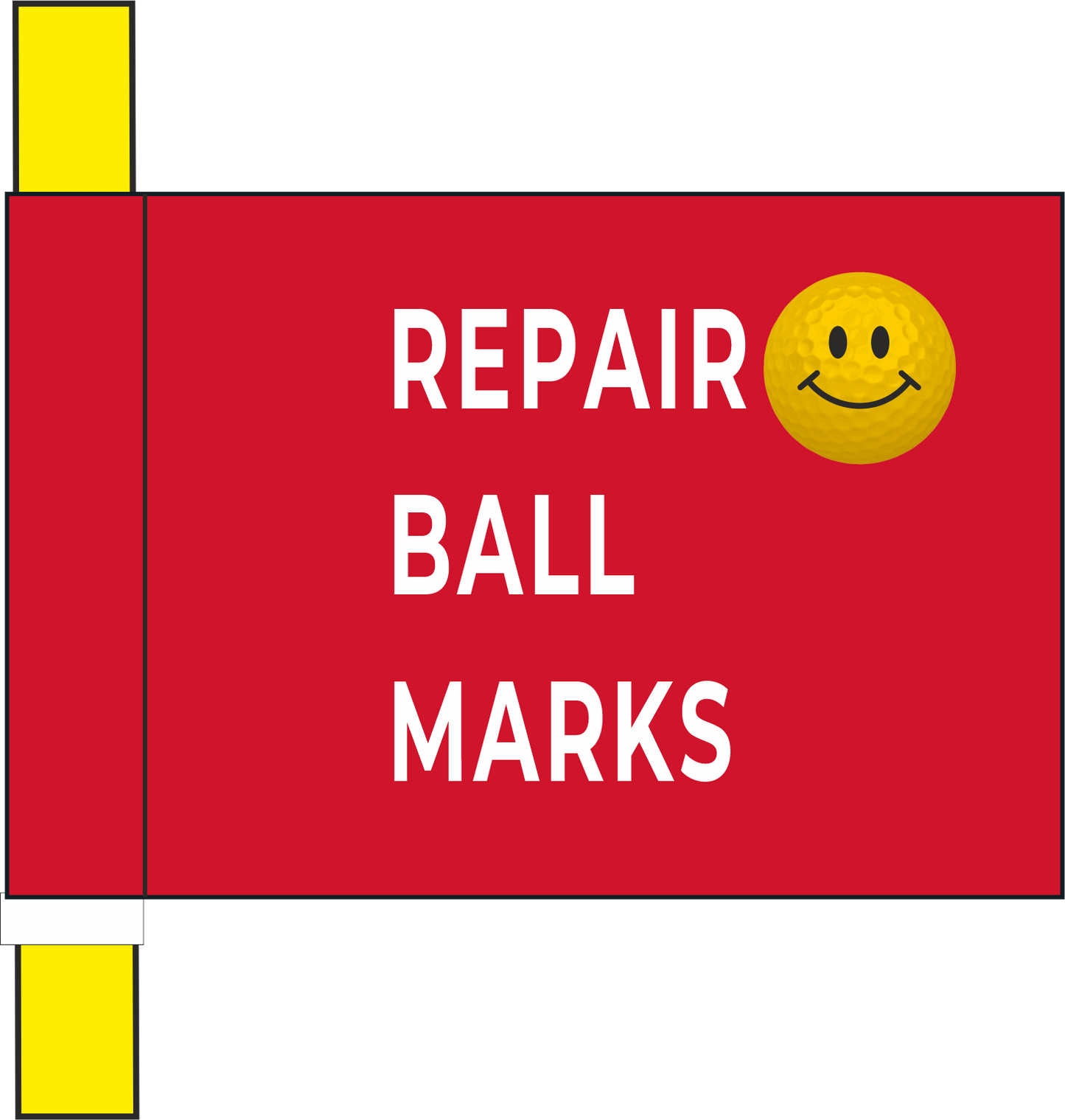 Marking Flag red with "Repair ball mark"