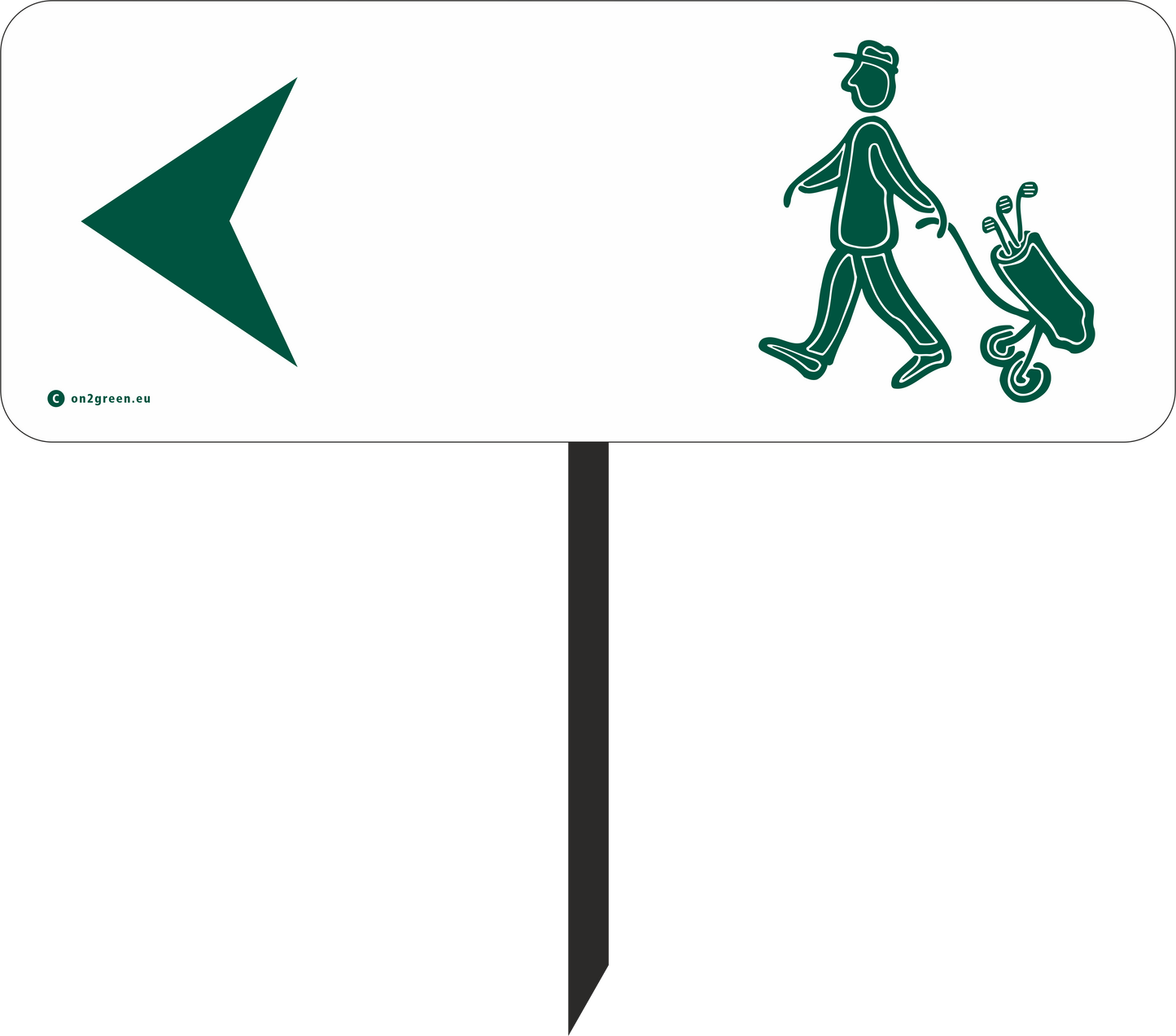 Golfskilt: Mand + Pil til Venstre