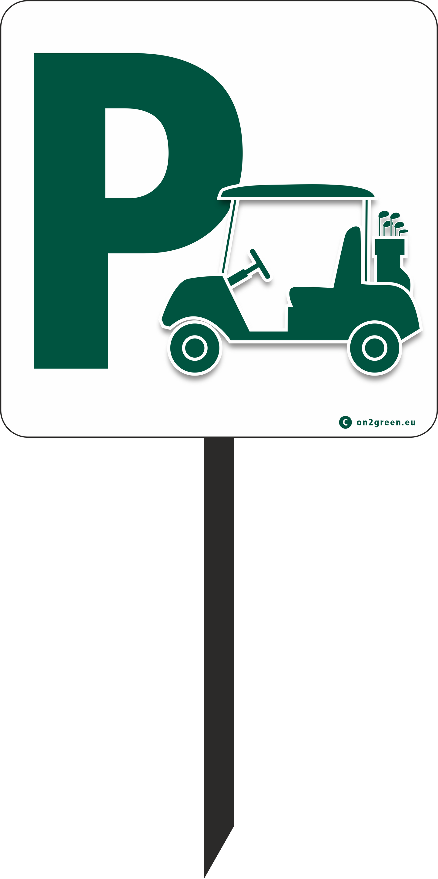 Golf sign: Golf car parking