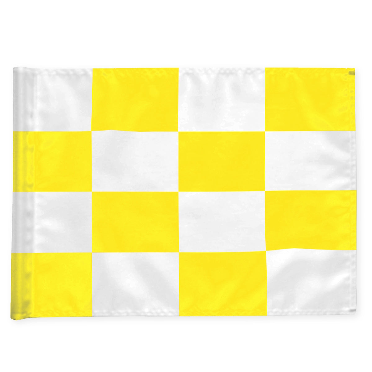Golfflag ternet, gul/hvid, i 200 gram flagdug