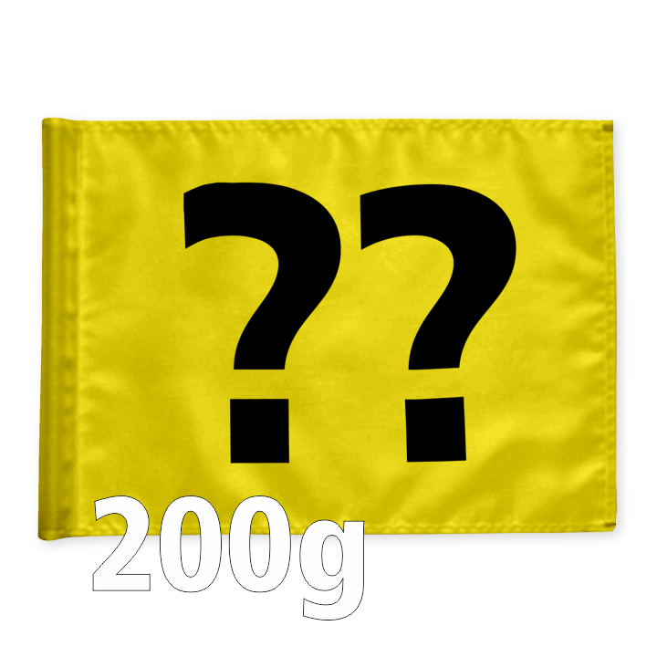 Single golf flag, yellow with optional hole number, 200 gram fabric