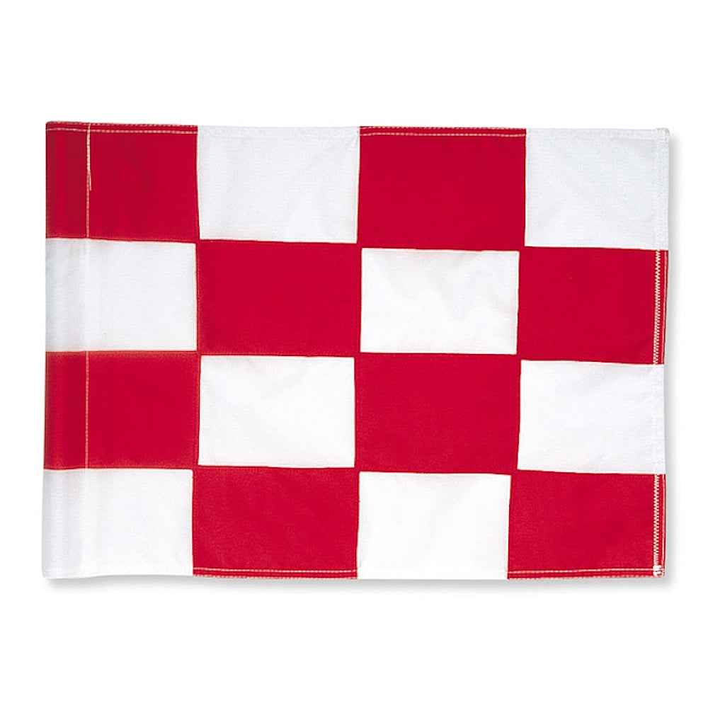 Puttinggreenflag, checkered, red/white, 200 gram fabric