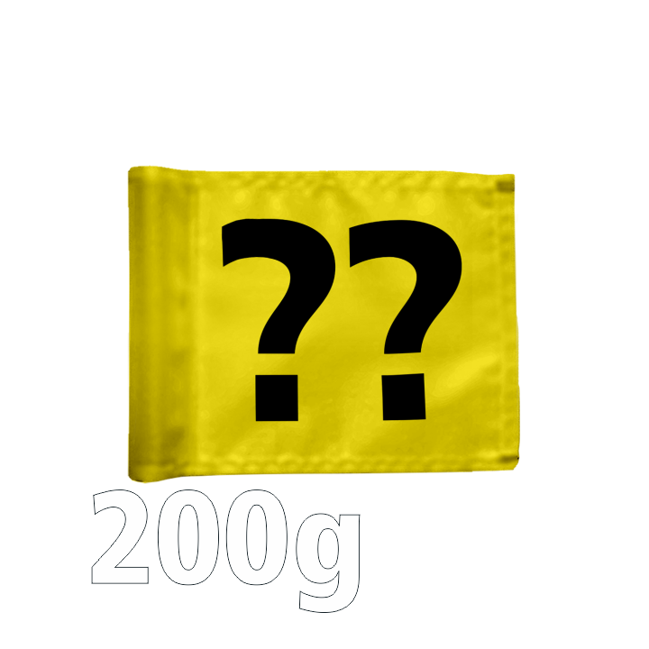 Single puttinggreen flag, double-sided, yellow, optional hole number, 200 gram