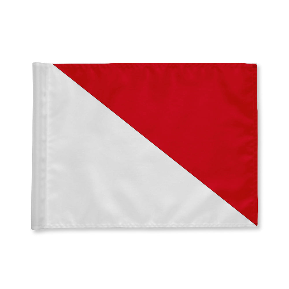 Diagonal Golf Flag 115 g double sided red white