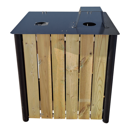 Waste rack with source sorting, 4 divisions