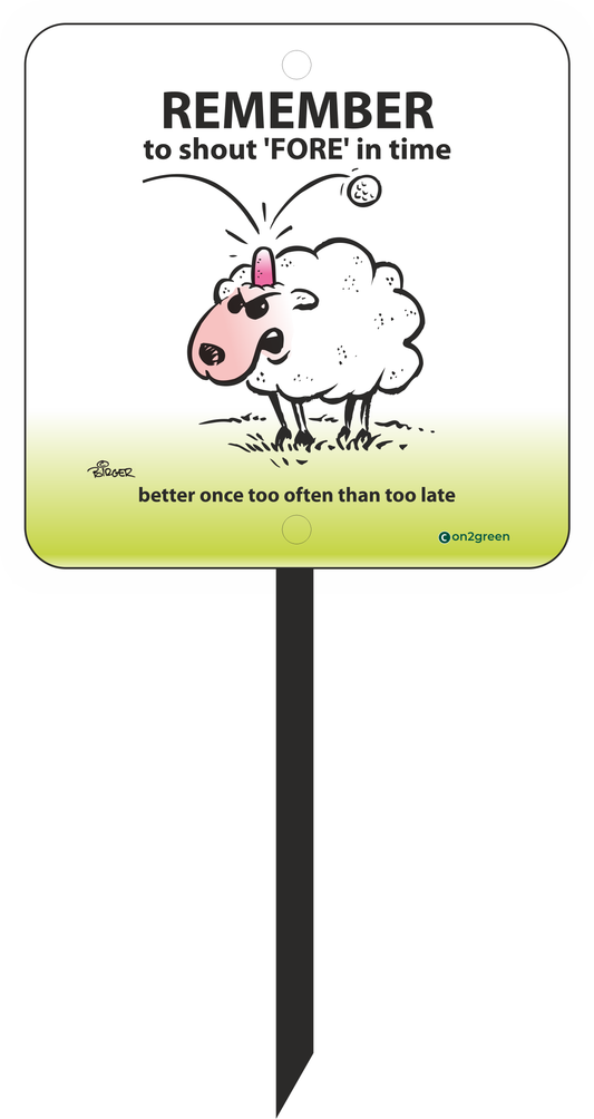Golfskilt: Husk at råbe Fore