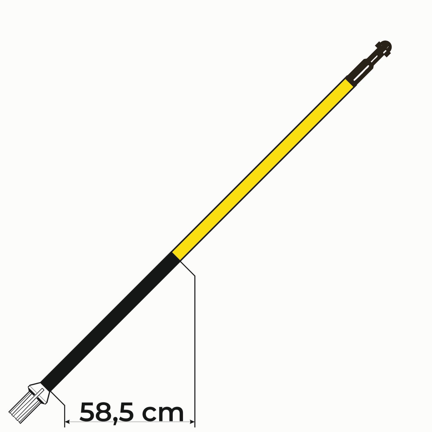 Flagstick 5' yellow with 1 black stripe