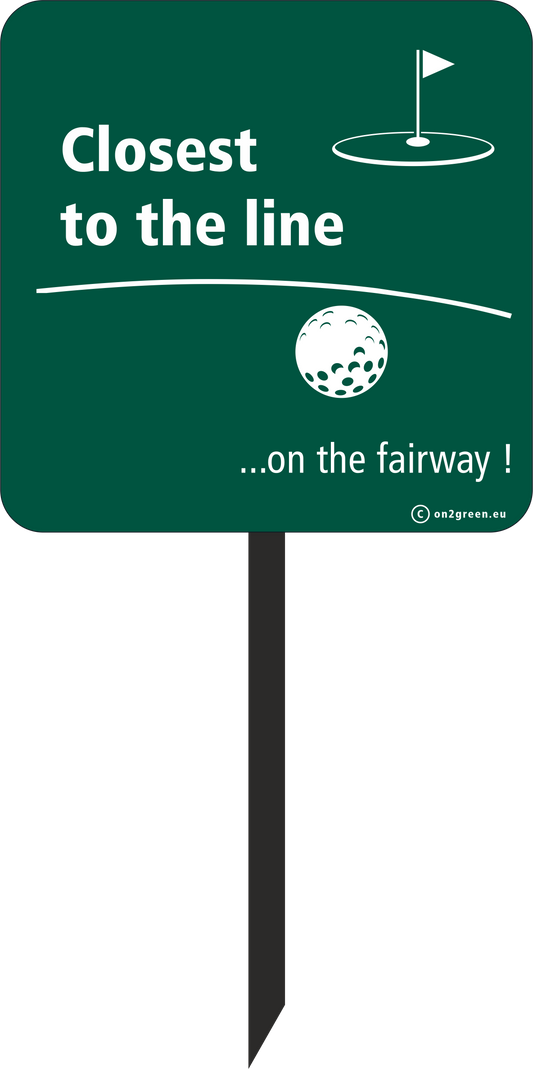 Golf sign Closest to the line