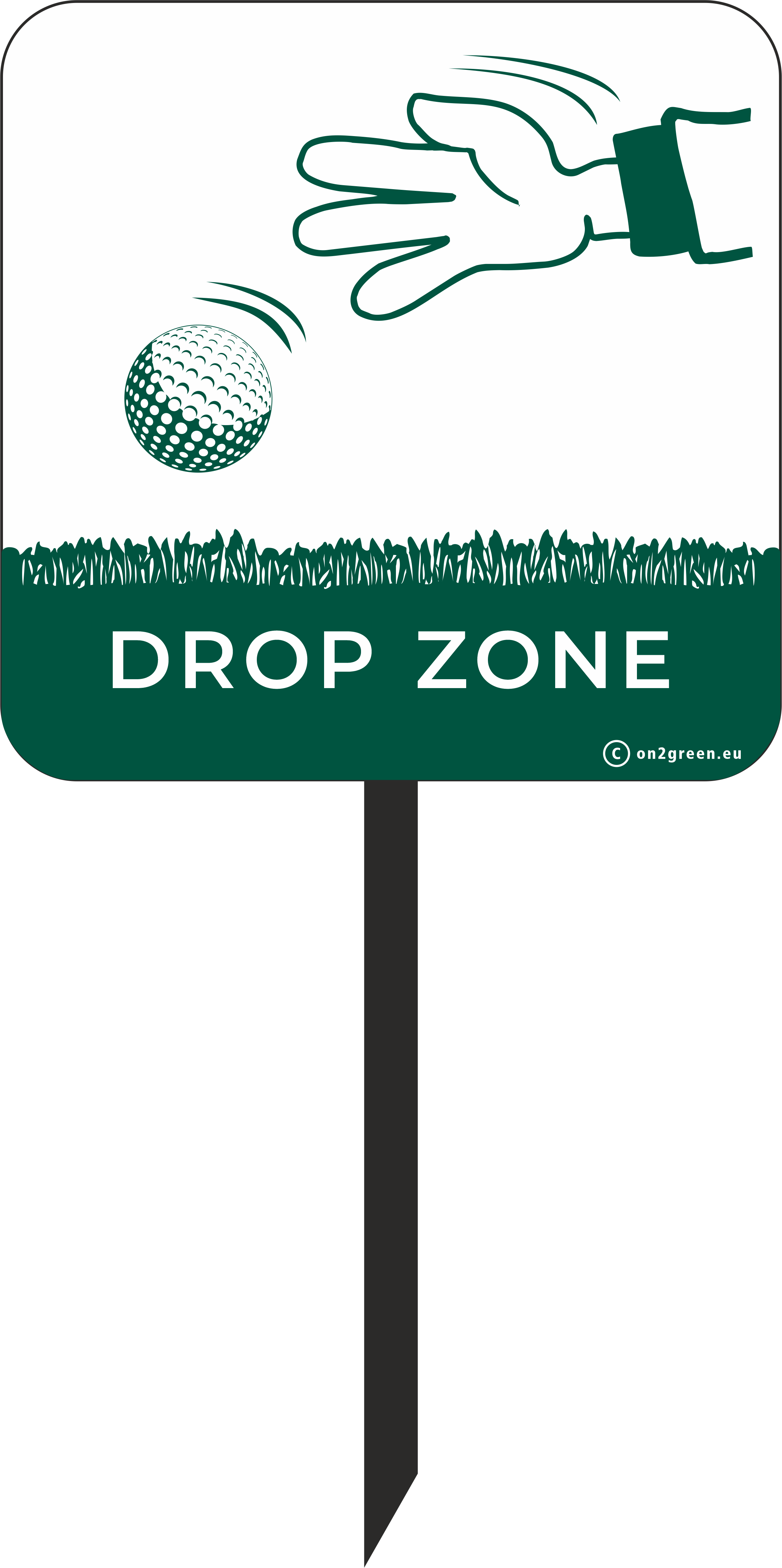 Golf sign: DROP ZONE – GolfbaneProdukter ApS