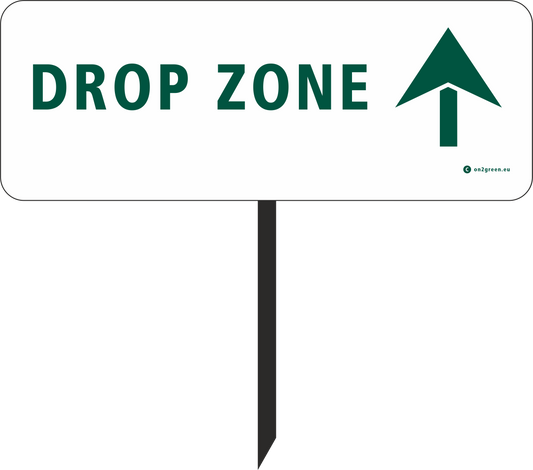 Golfskilt: Dropzone + Pil op