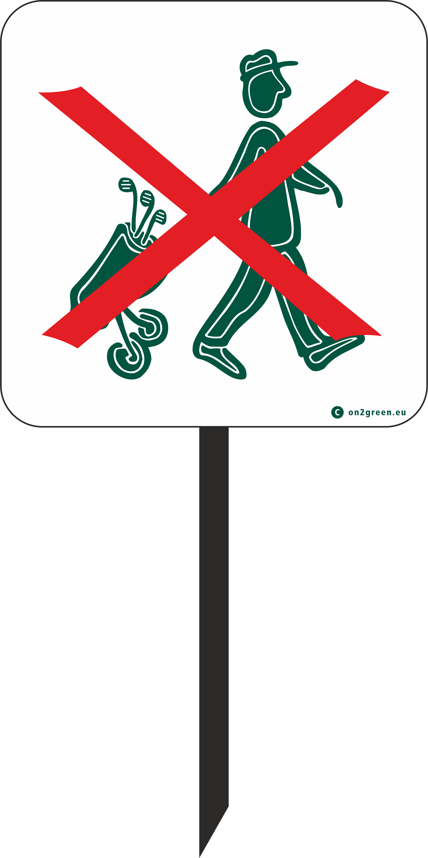 Golf Sign art. 55: "Trolleys not allowed" (20x20 cm)