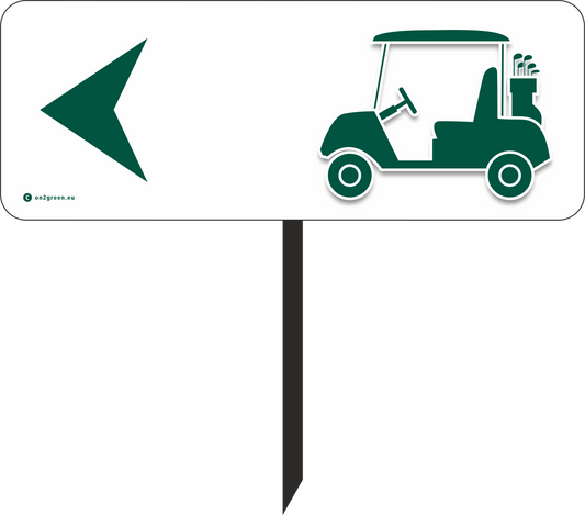 Golfskilt: GOLF CART - pil venstre