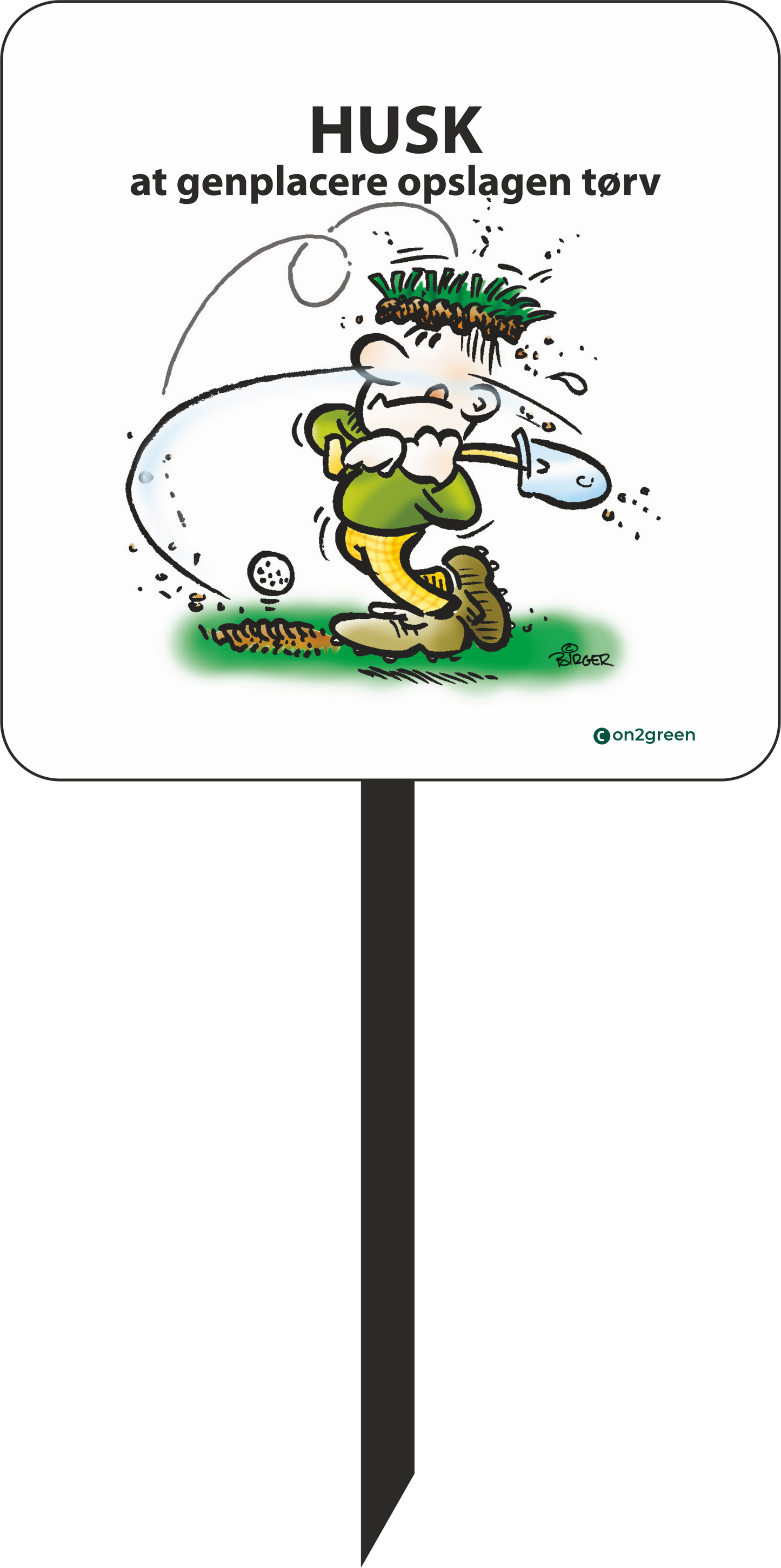 Golf sign: Do not forget to replace