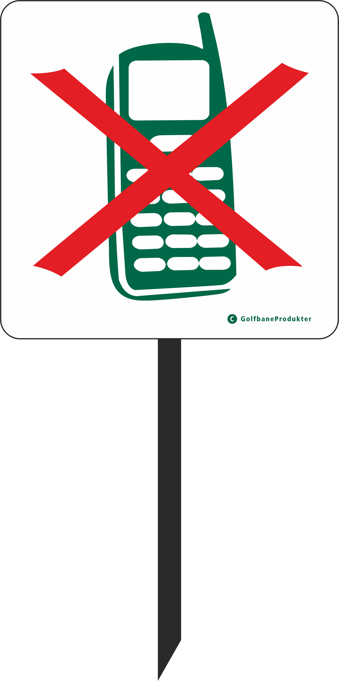 Golf sign: No cell phones