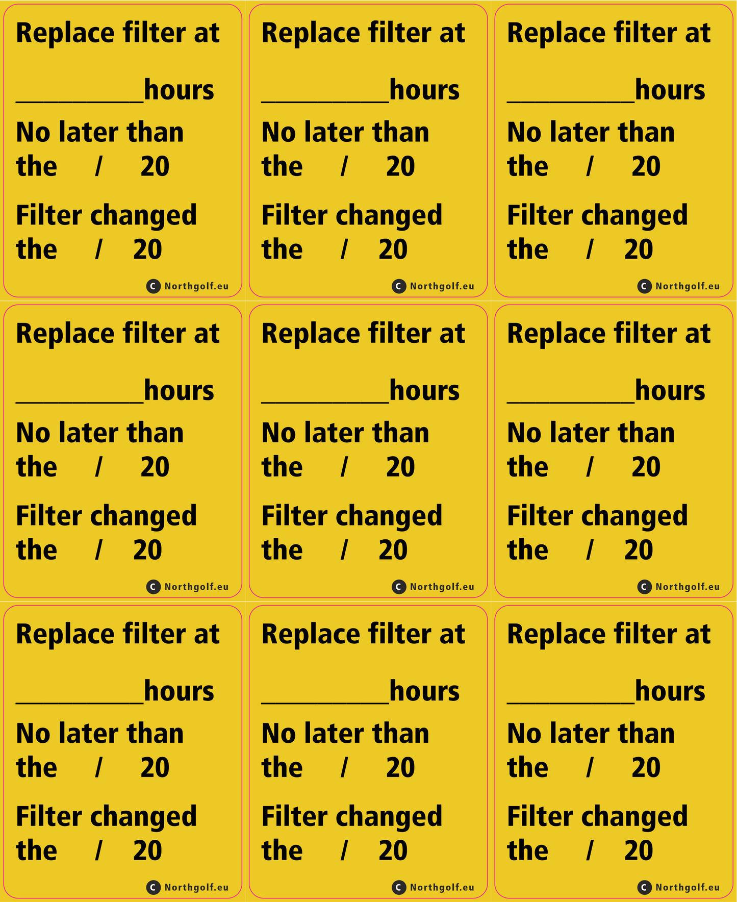 Sticker 'change filter..'