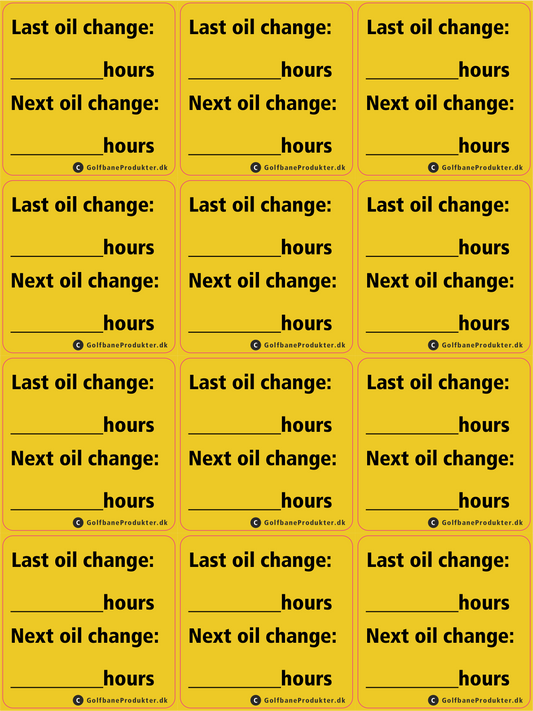 Klistemærke: "Sidste olieskift"