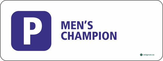 Parking sign: Champion men
