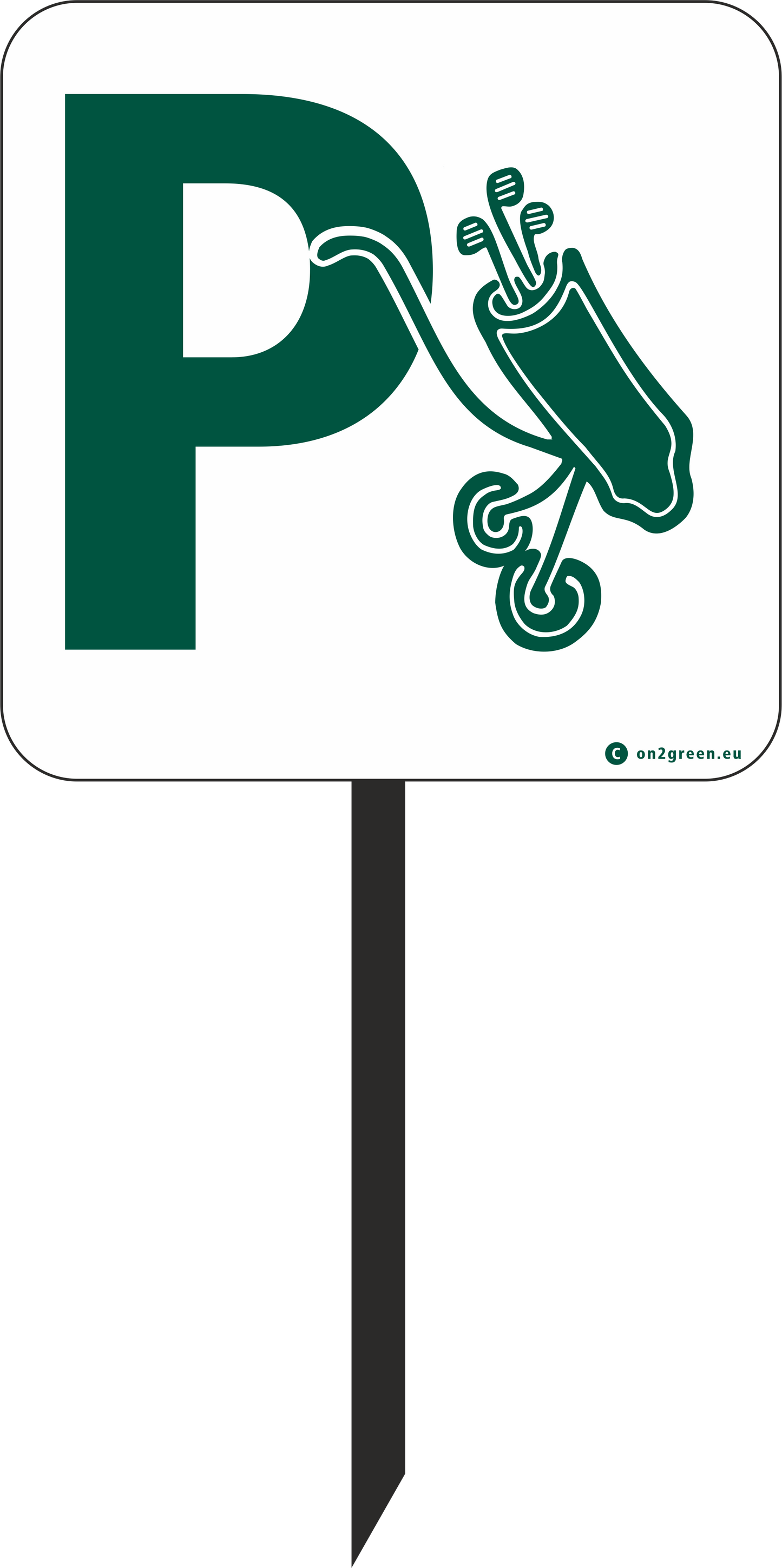 Golf sign: Parking of trolley