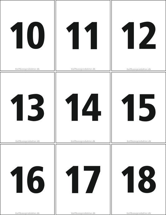Stickers 10-18 for oval Putting Green Flags