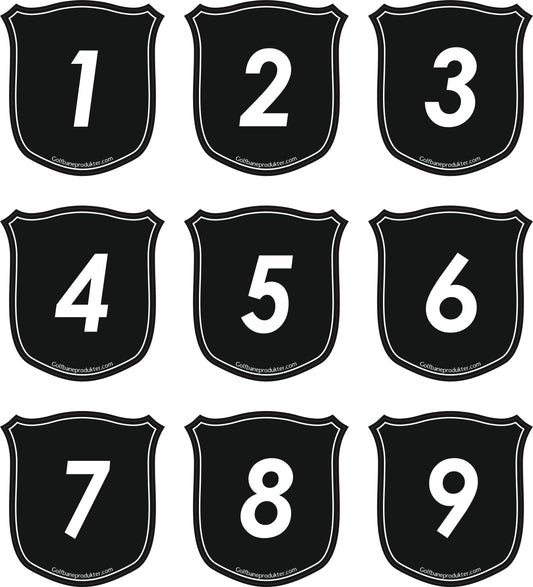 Klistermærker 1-9 til Skjold puttinggreenflag