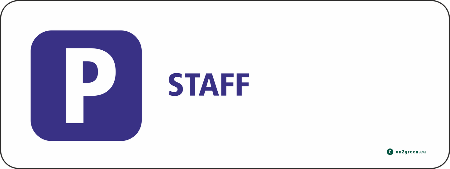 Parking sign: Staff