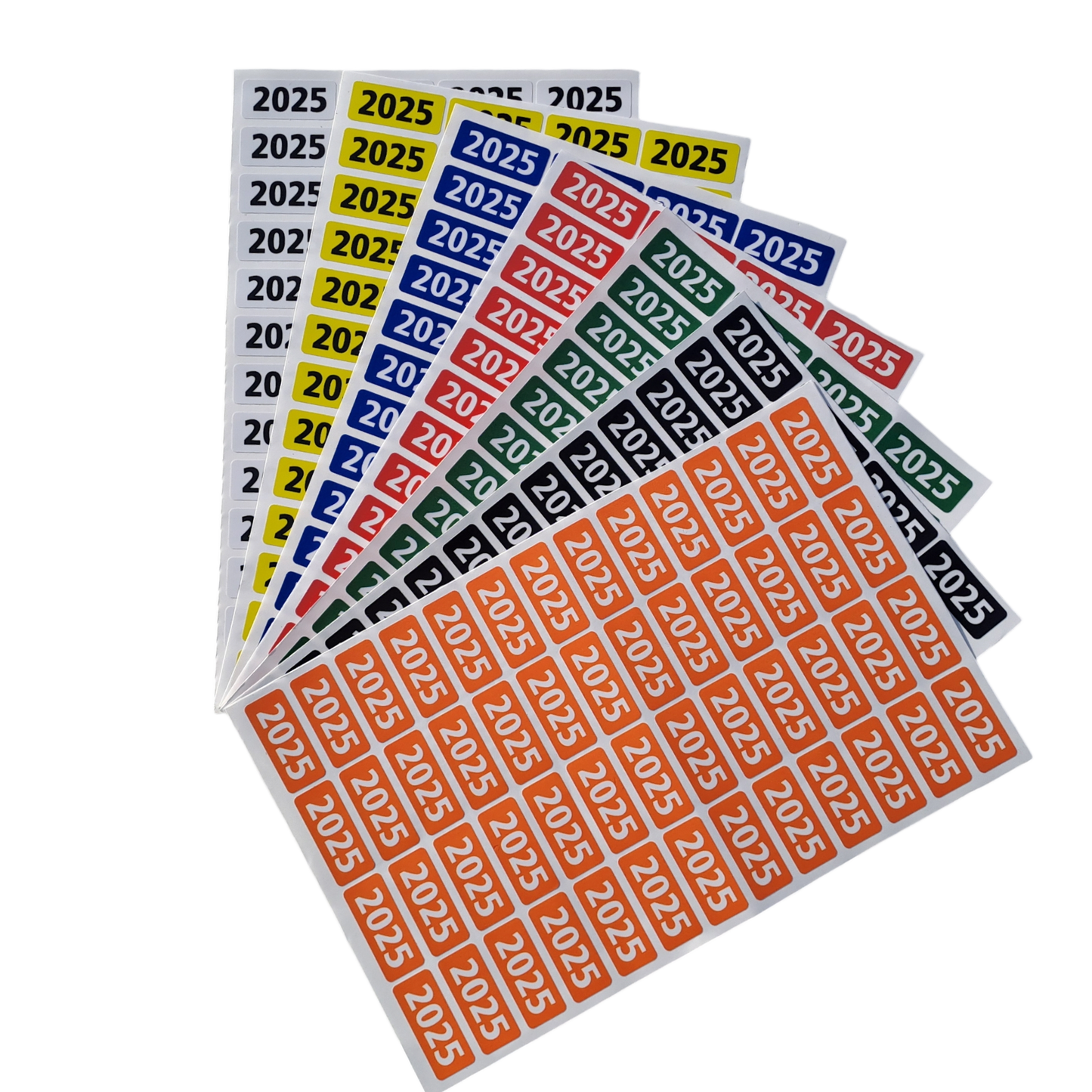 Year labels as stickers