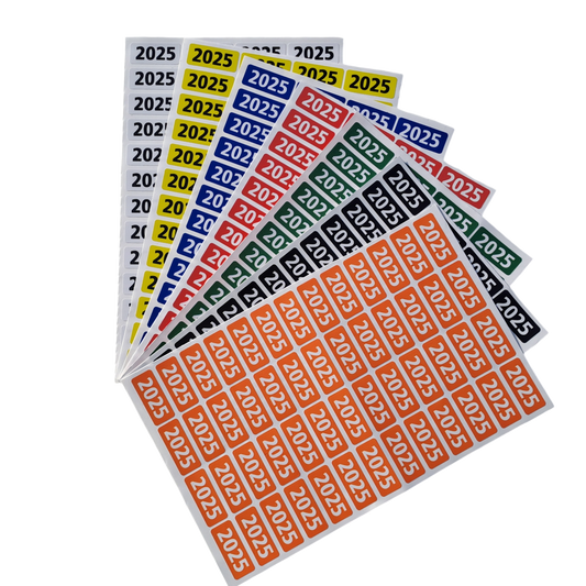 Year labels as stickers