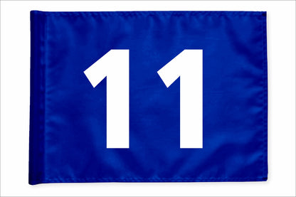 Stykvis golfflag, blå, nummer 11