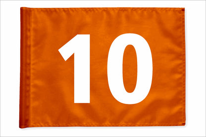 Stykvis golfflag, orange, nummer 10