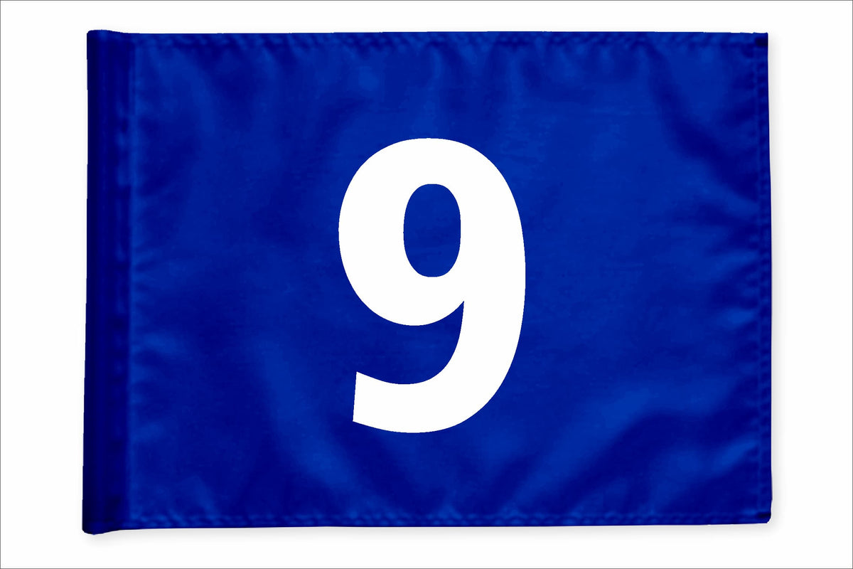 Stykvis golfflag, blå, nummer 9