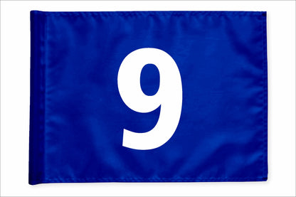 Stykvis golfflag, blå, nummer 9
