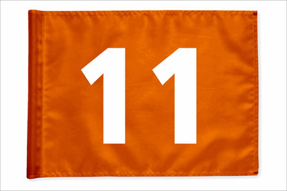 Stykvis golfflag, orange, nummer 11