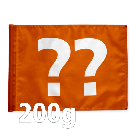 Stykvis Adventure Golf Flag, orange, valgfri nummer, 200 gram