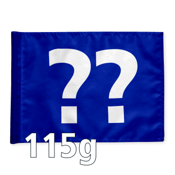 Single golf flag, blue with optional hole number, 115 gram fabric