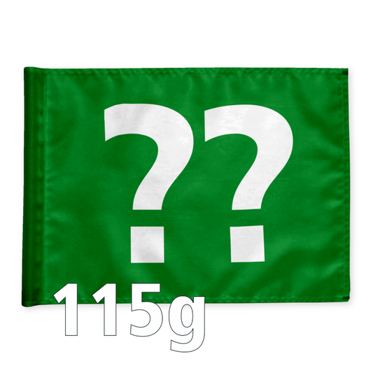 Single golf flag, green with optional hole number, 115 gram fabric