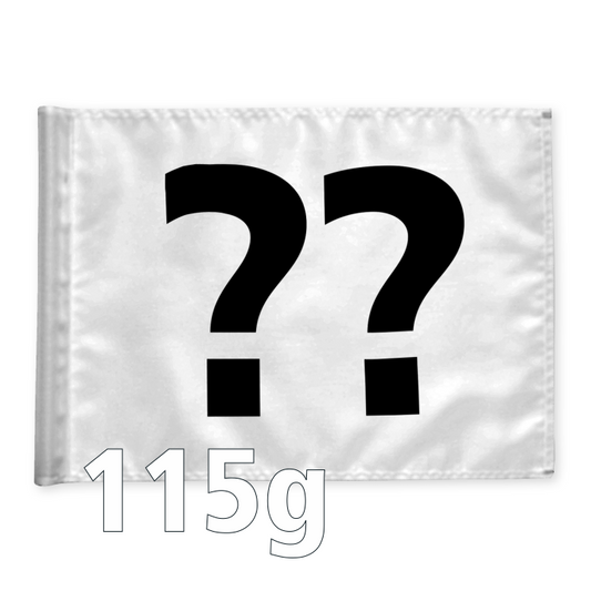 Single golf flag, white with optional hole number, 115 gram fabric