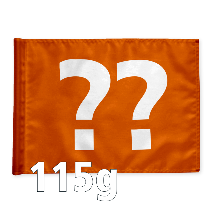 Single golf flag, orange with optional hole number, 115 gram fabric