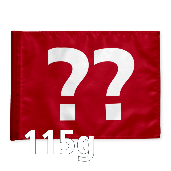 Stykvis Golf Flag, rød, valgfri nummer, 115 gram