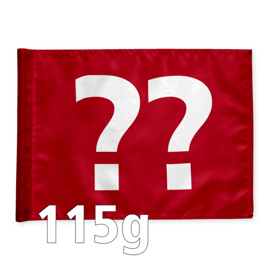 Single golf flag, red with optional hole number, 115 gram fabric