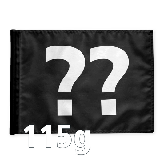 Single golf flag, black with optional hole number, 115 gram fabric