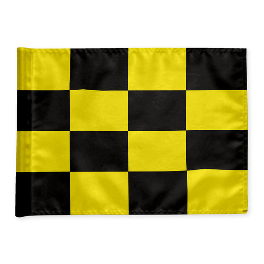 Golf flag checkered, black/yellow, 115 gram fabric