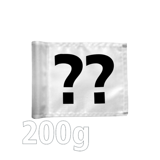 Single puttinggreen flag, double-sided, white, optional hole number, 200 gram