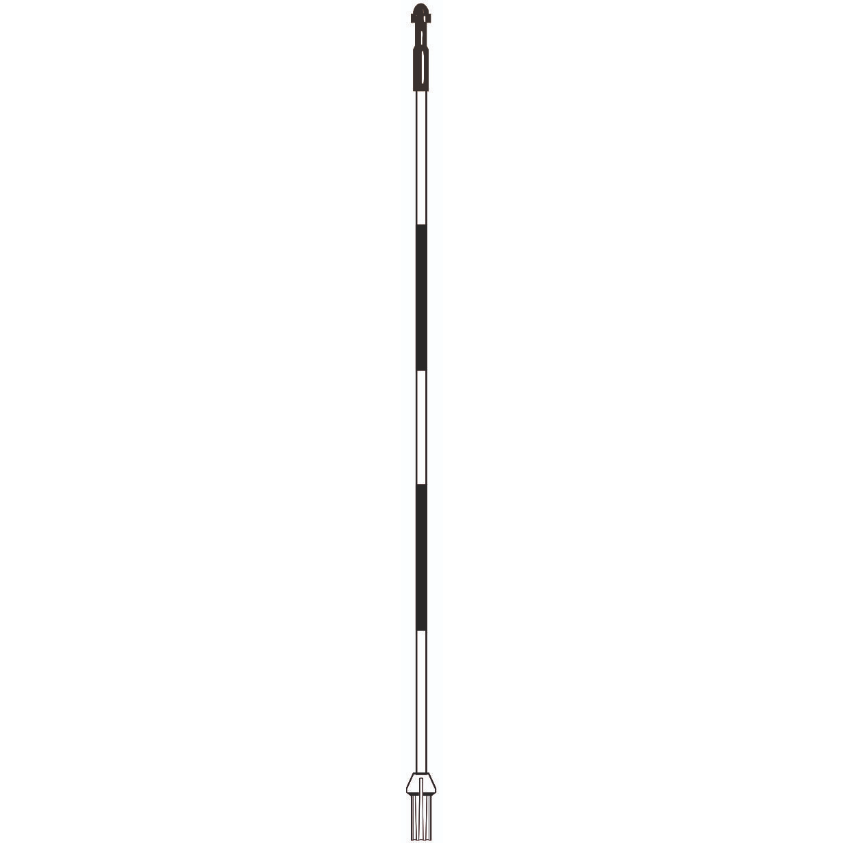 Flagstick 7.5' white with 2 red stripes