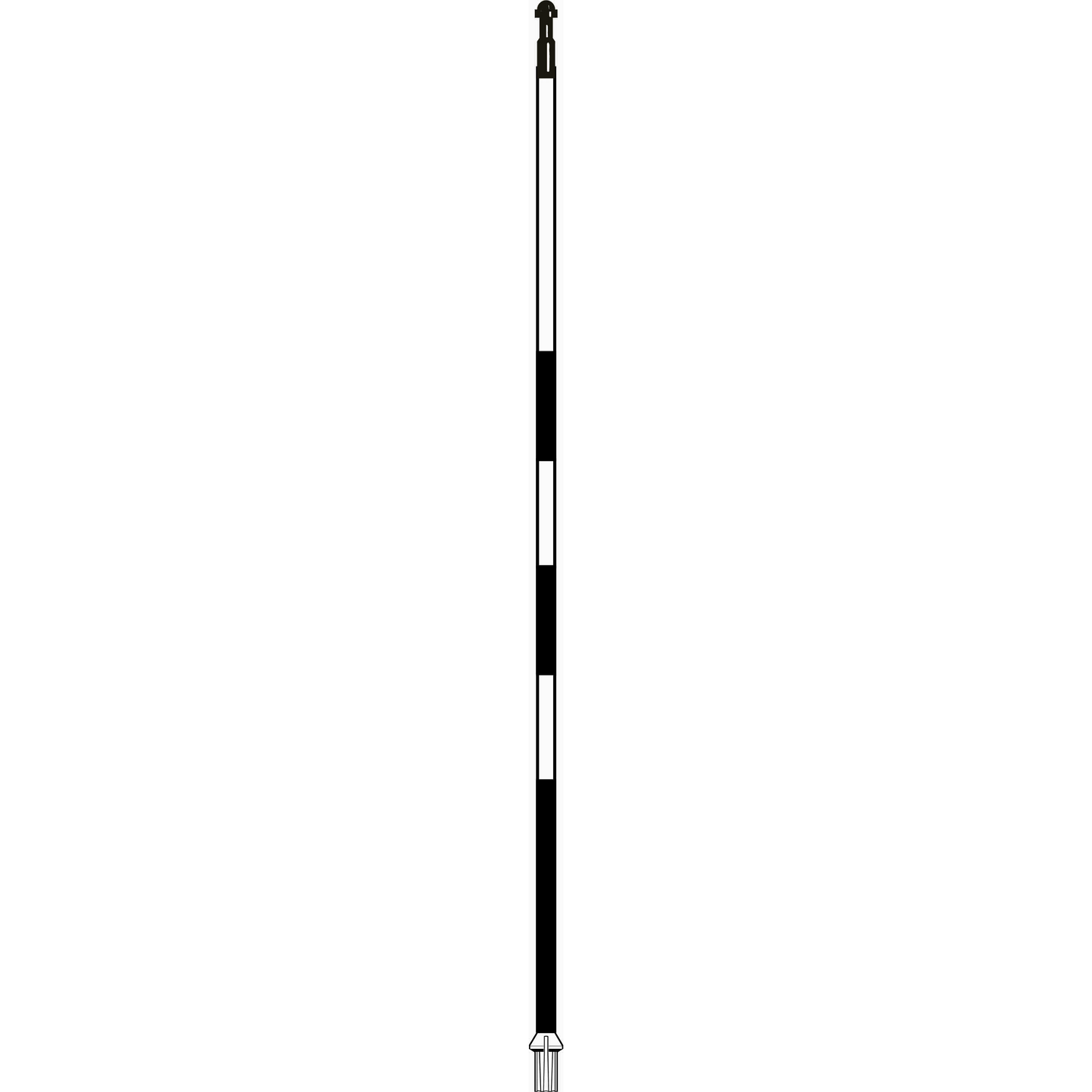 Flagstick 7.5' whitewith 3 black stripes