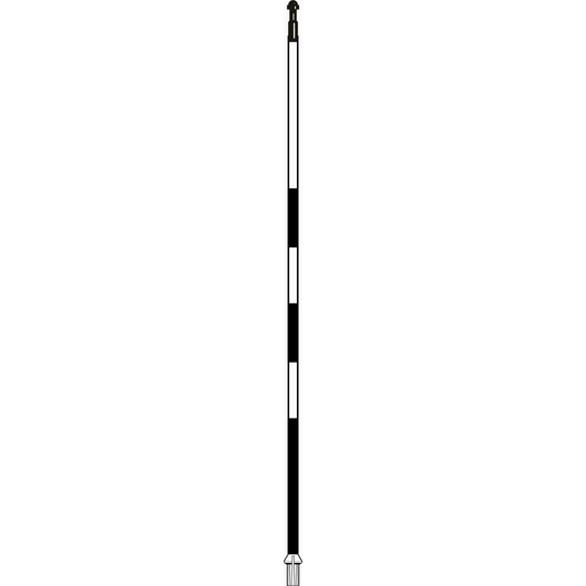 Flagstick 7.5' whitewith 3 black stripes