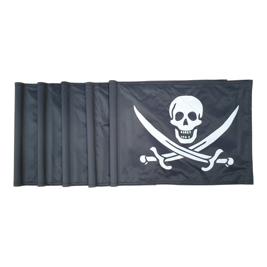 Golf Flag, black with white pirat logo, 200 gram fabric