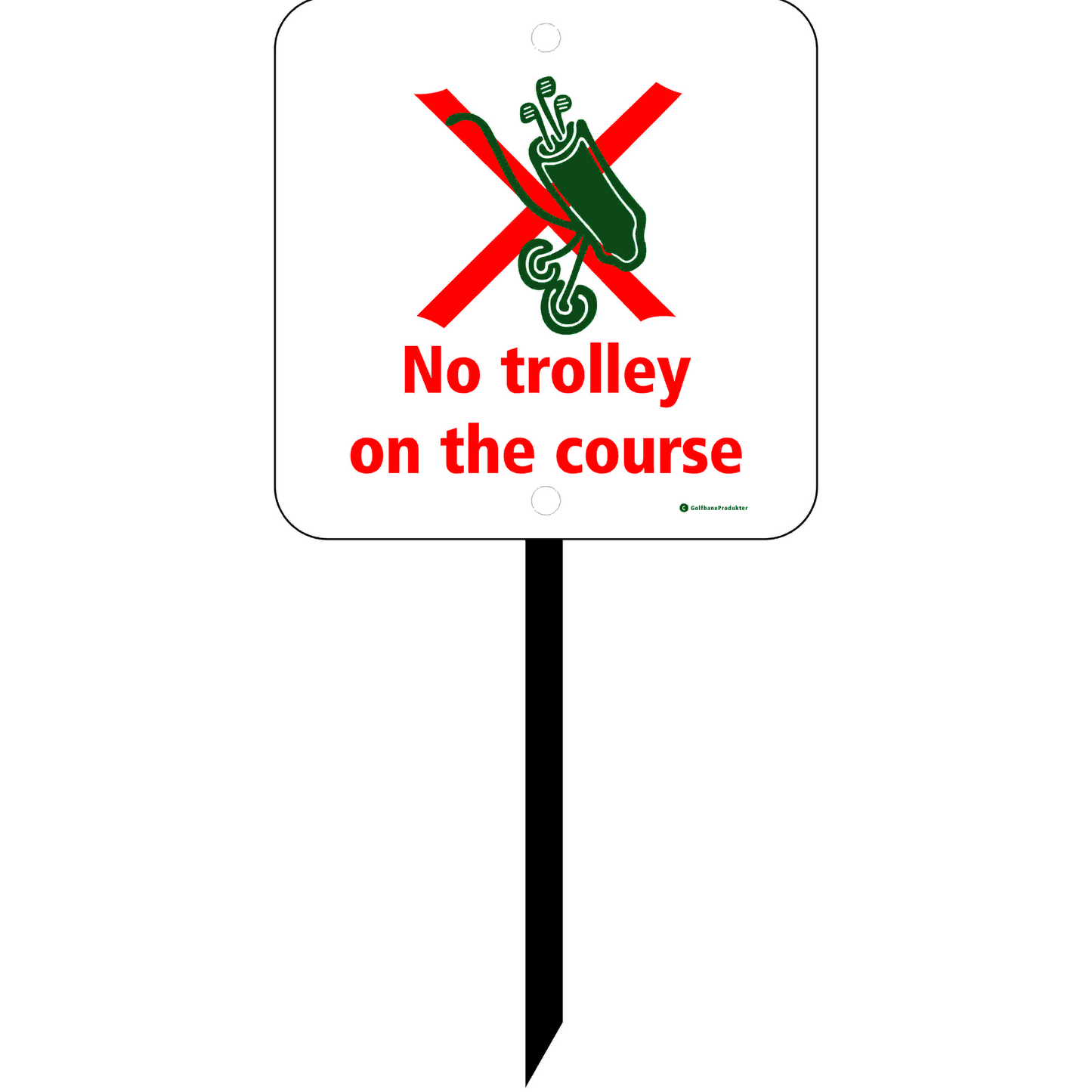 Golf Sign:No trolley + symbol
