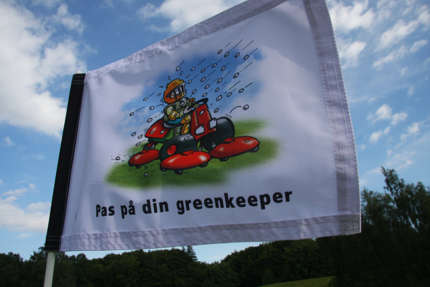 Warning flag “Watch out for the greenkeeper”, 200 gram fabric