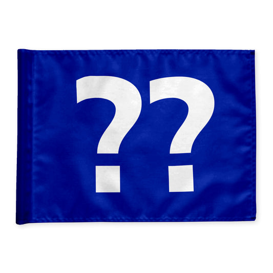 Single golf flag, blue with optional hole number, 200 gram fabric