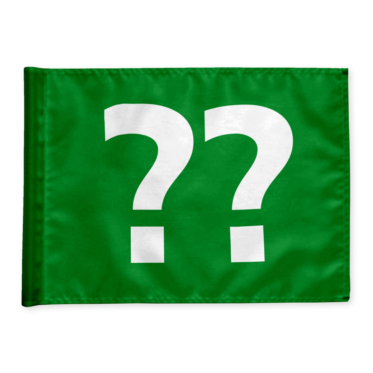 Single golf flag, green with optional hole number, 200 gram fabric